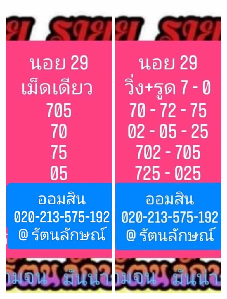 แนวทางหวยฮานอย 29/1/65 ชุดที่ 4