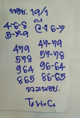 แนวทางหวยฮานอย 19/1/65 ชุดที่ 2