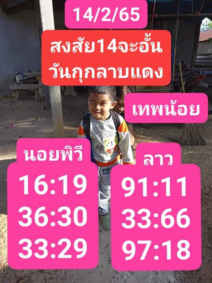 แนวทางหวยลาว 14/2/65 ชุดที่ 1