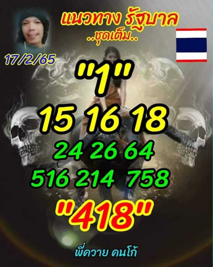 หวยลูกพ่อวิษณุกรรม 17/2/65