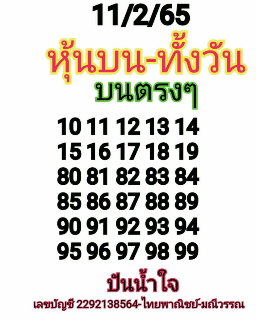 หวยหุ้นวันนี้ 11/2/65 ชุดที่ 8