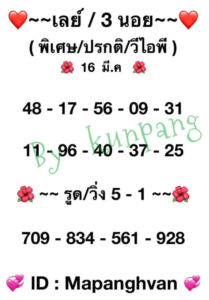 หวยมาเลย์วันนี้ 16/3/65 ชุดที่ 8