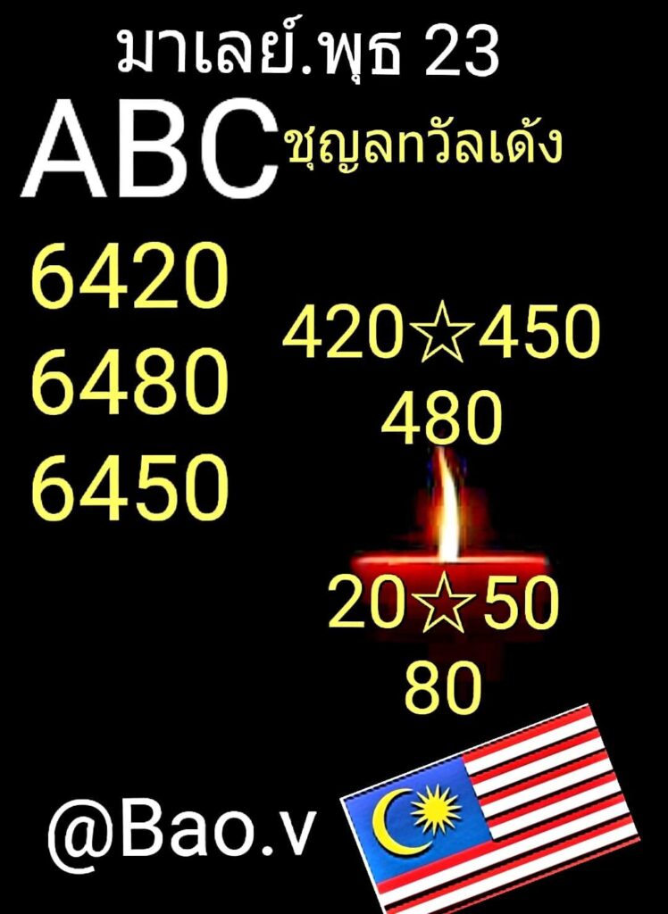 หวยมาเลย์วันนี้ 23/3/65 ชุดที่ 2