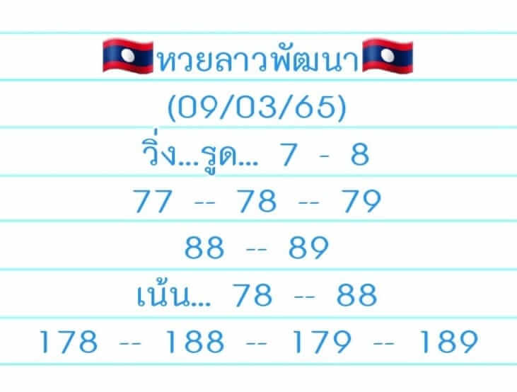 แนวทางหวยลาว 9/3/65 ชุดที่ 2