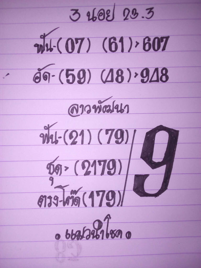 แนวทางหวยลาว 23/3/65 ชุดที่ 6