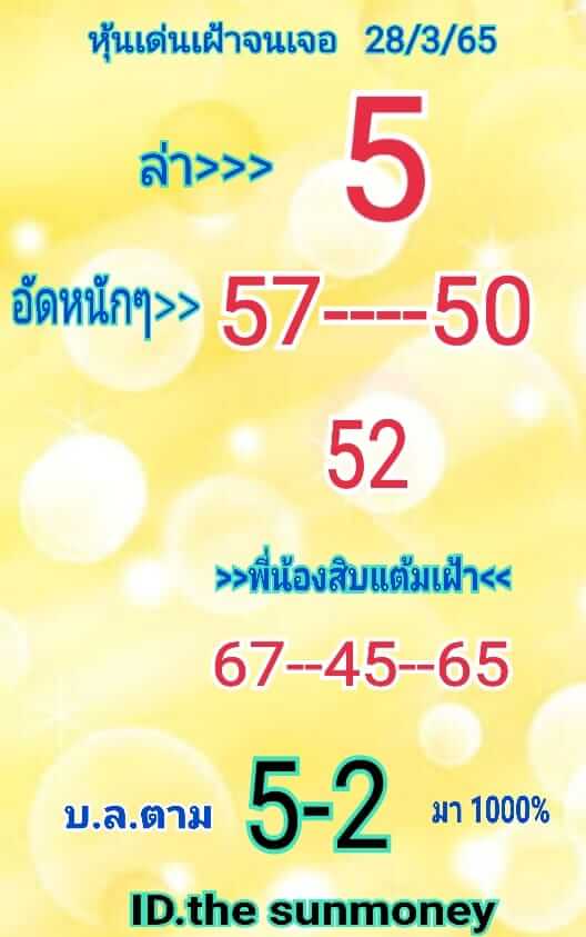 หวยหุ้นวันนี้ 28/3/65 ชุดที่ 7