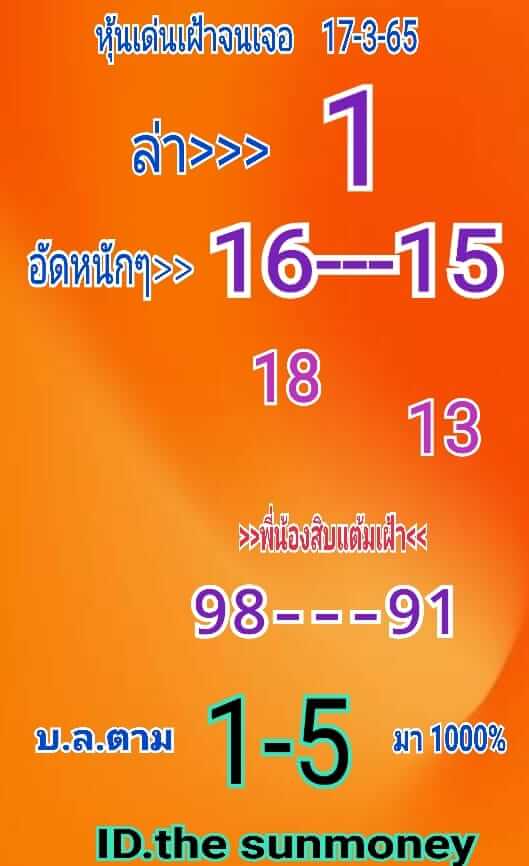 หวยหุ้นวันนี้ 17/3/65 ชุดที่ 7