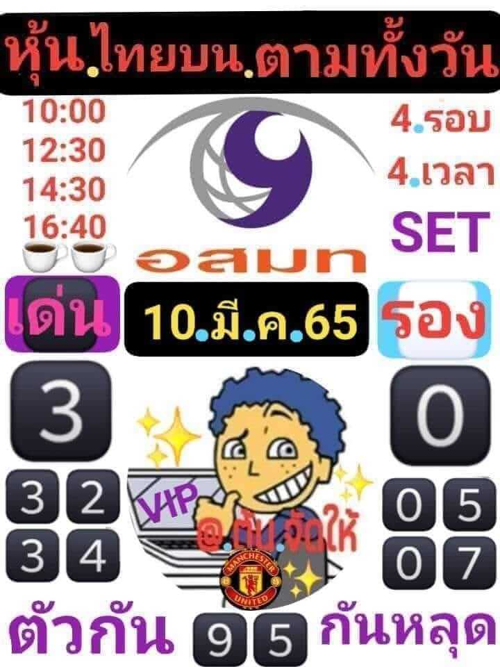 หวยหุ้นวันนี้ 10/3/65 ชุดที่ 6