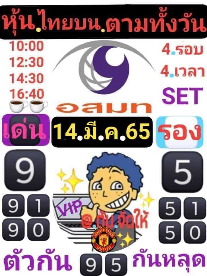 หวยหุ้นวันนี้ 14/3/65 ชุดที่ 2