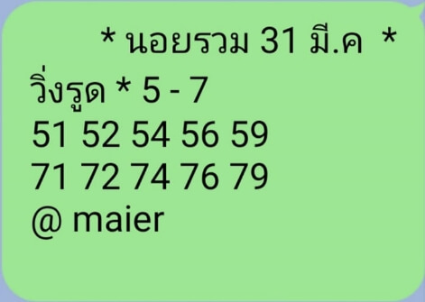 แนวทางหวยฮานอย 31/3/65 ชุดที่ 2