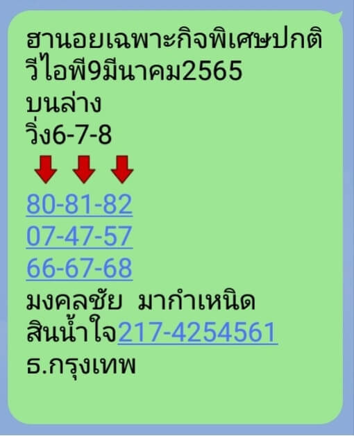  แนวทางหวยฮานอย 9/3/65 ชุดที่ 3