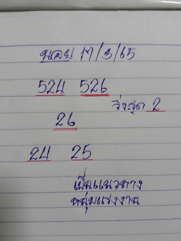 แนวทางหวยฮานอย 17/3/65 ชุดที่ 1