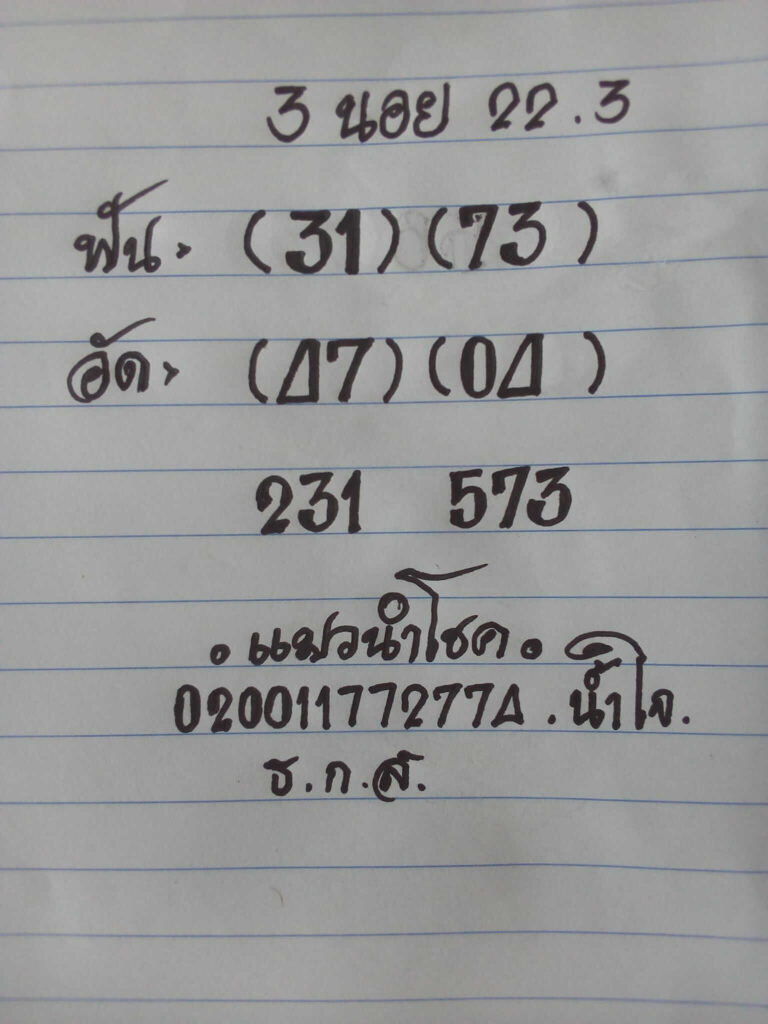 แนวทางหวยฮานอย 22/3/65 ชุดที่ 1