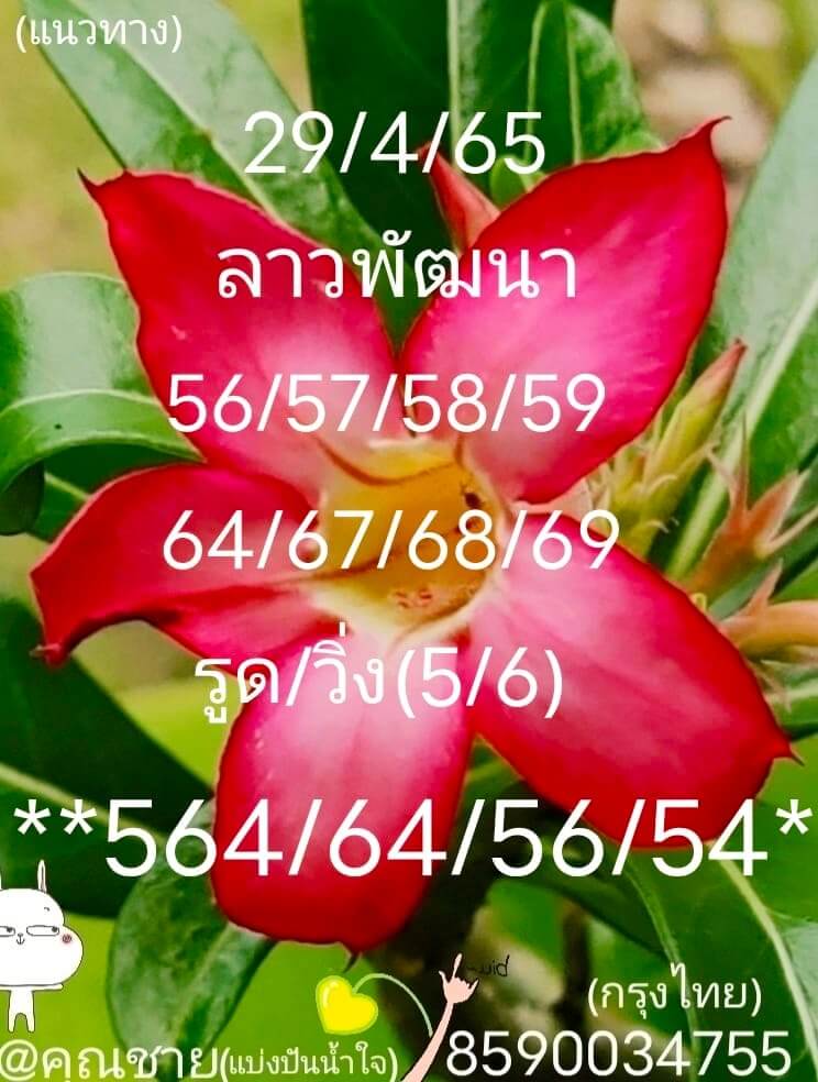 แนวทางหวยลาว 29/4/65 ชุดที่ 1