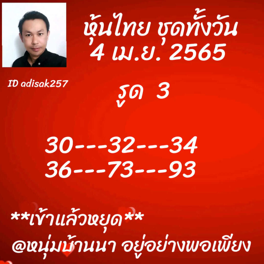 หวยหุ้นวันนี้ 4/4/65 ชุดที่ 8