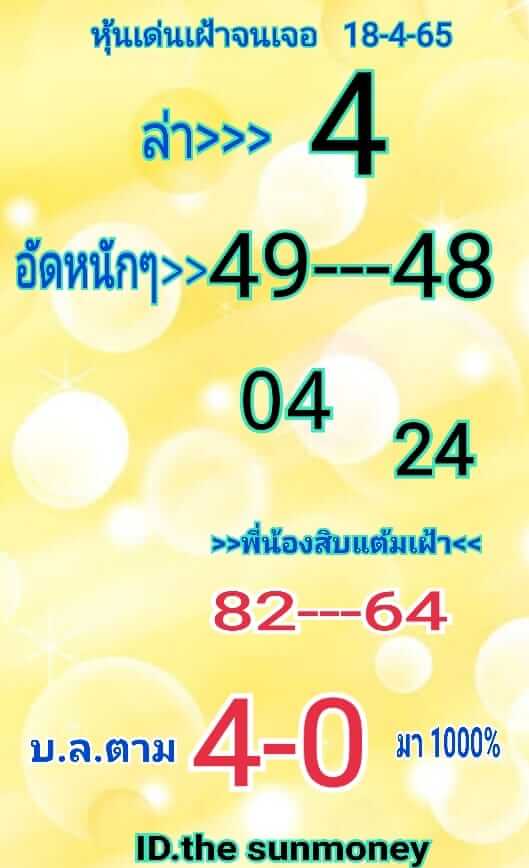 หวยหุ้นวันนี้ 18/4/65 ชุดที่ 10