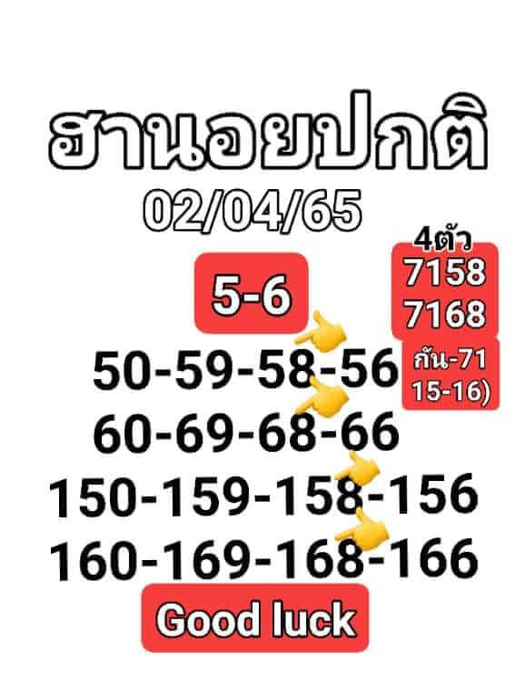 แนวทางหวยฮานอย 2/4/65 ชุดที่ 3