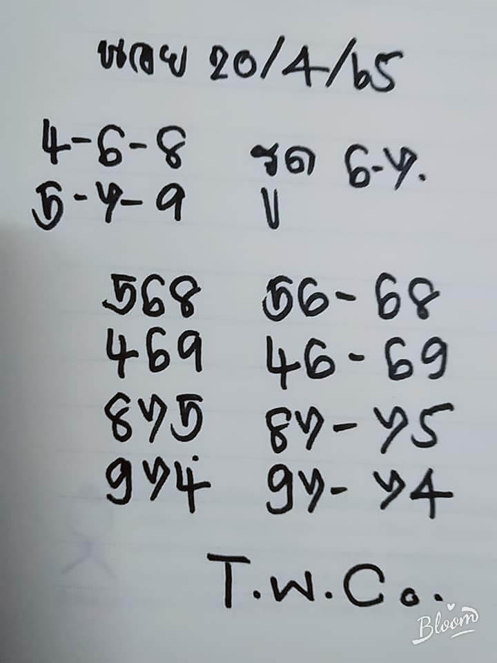 แนวทางหวยฮานอย 20/4/65 ชุดที่ 9