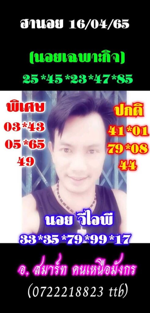 แนวทางหวยฮานอย 16/4/65 ชุดที่ 2