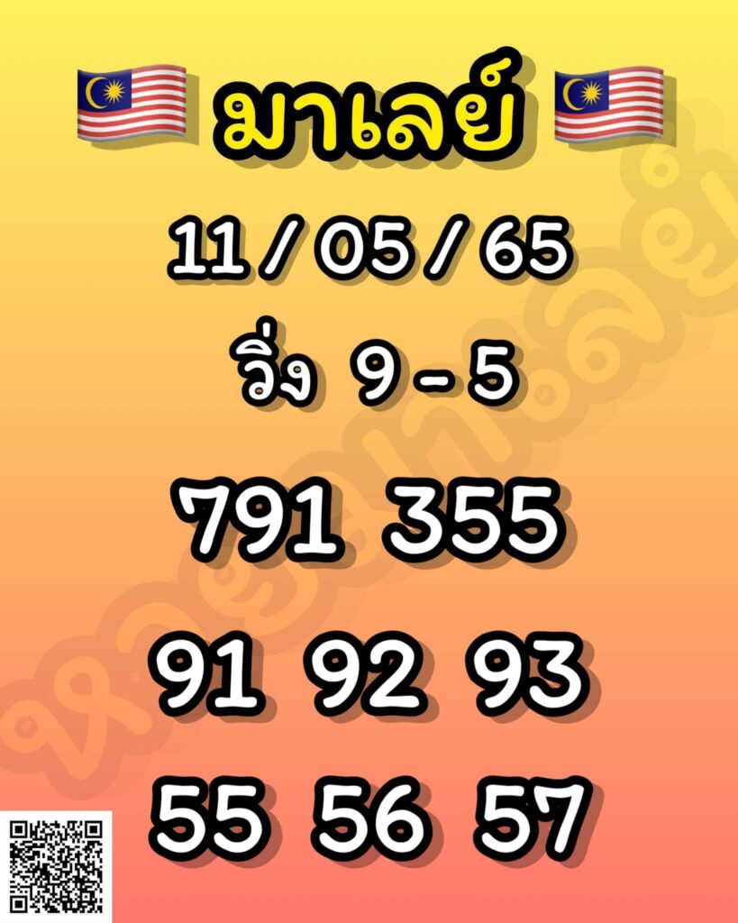 หวยมาเลย์วันนี้ 11/5/65 ชุดที่ 7