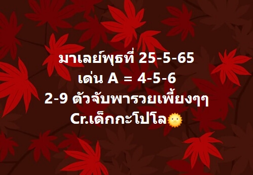 หวยมาเลย์วันนี้ 25/5/65 ชุดที่ 6