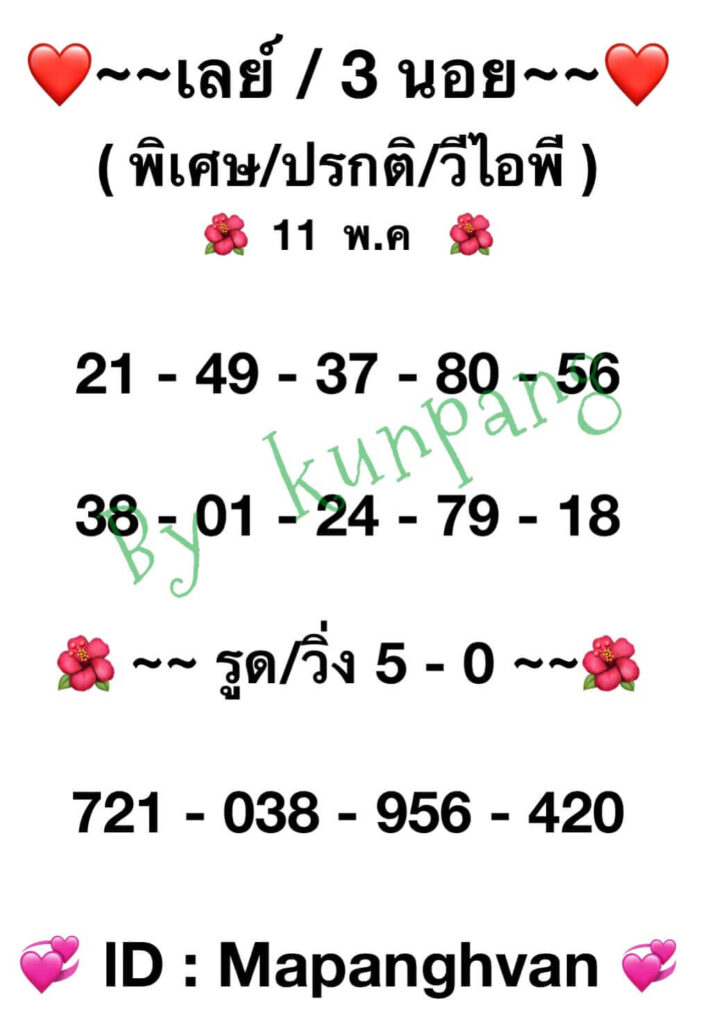 หวยมาเลย์วันนี้ 11/5/65 ชุดที่ 5