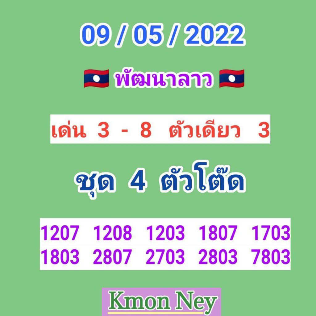 แนวทางหวยลาว 9/5/65 ชุดที่ 1