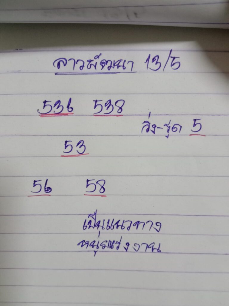 แนวทางหวยลาว 13/5/65 ชุดที่ 4