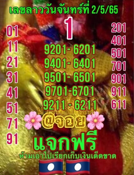 แนวทางหวยลาว 2/5/65 ชุดที่ 1