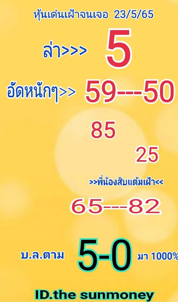 หวยหุ้นวันนี้ 23/5/65 ชุดที่ 10