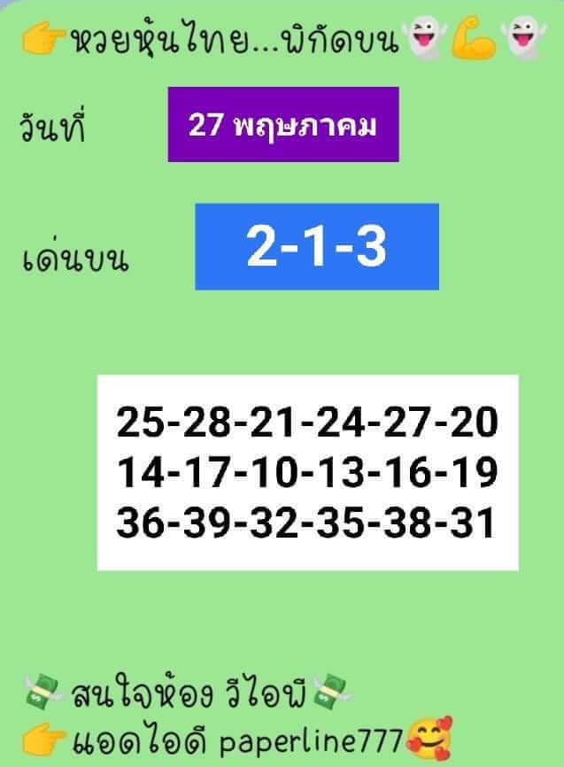 หวยหุ้นวันนี้ 27/5/65 ชุดที่ 4