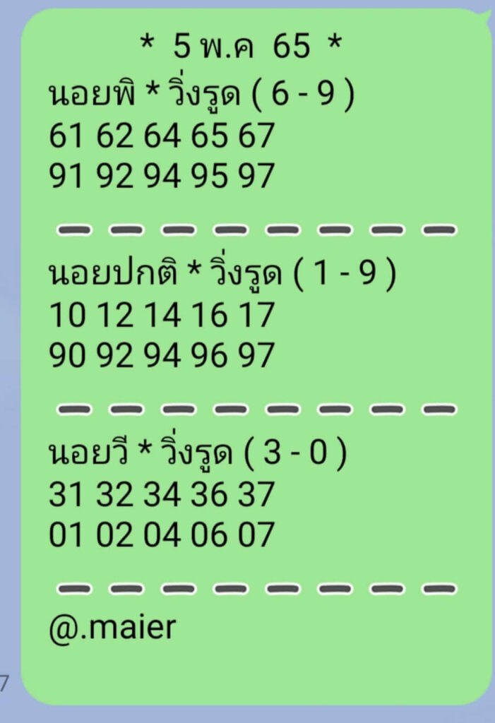 แนวทางหวยฮานอย 5/5/65 ชุดที่ 10