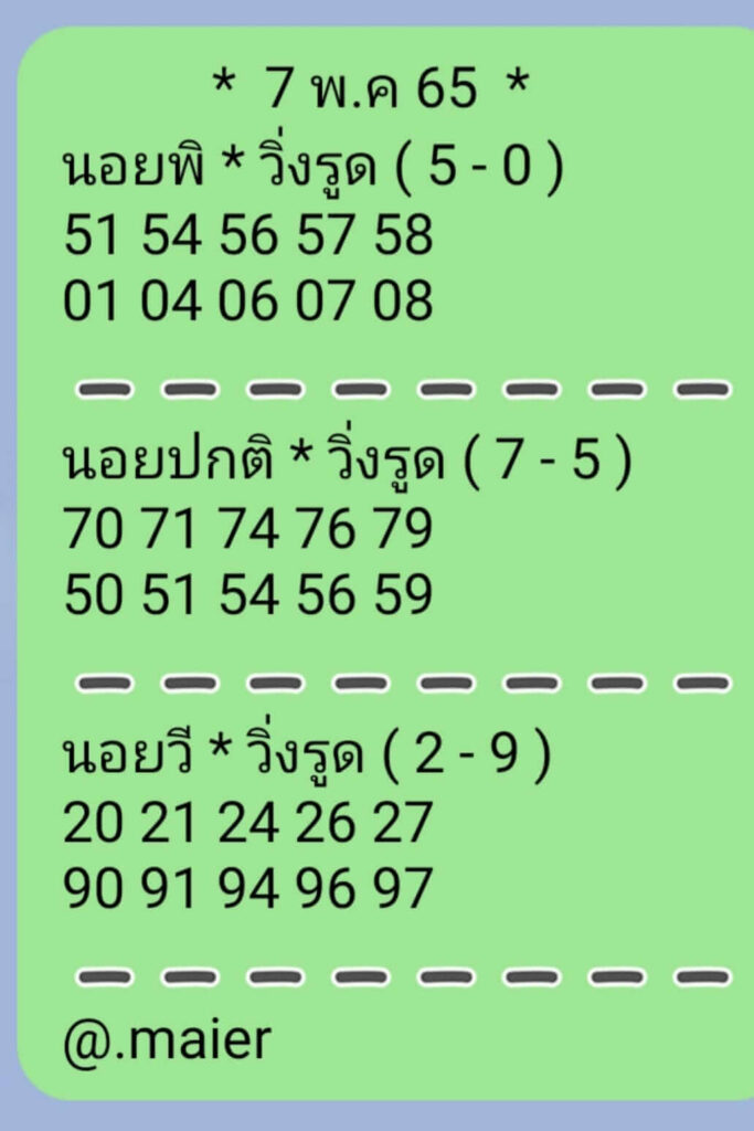 แนวทางหวยฮานอย 7/5/65 ชุดที่ 5