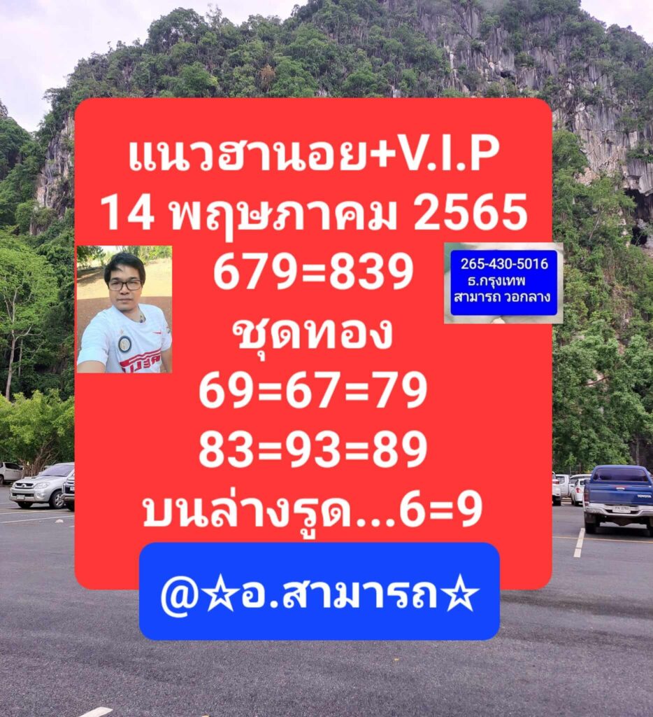 แนวทางหวยฮานอย 14/5/65 ชุดที่ 6