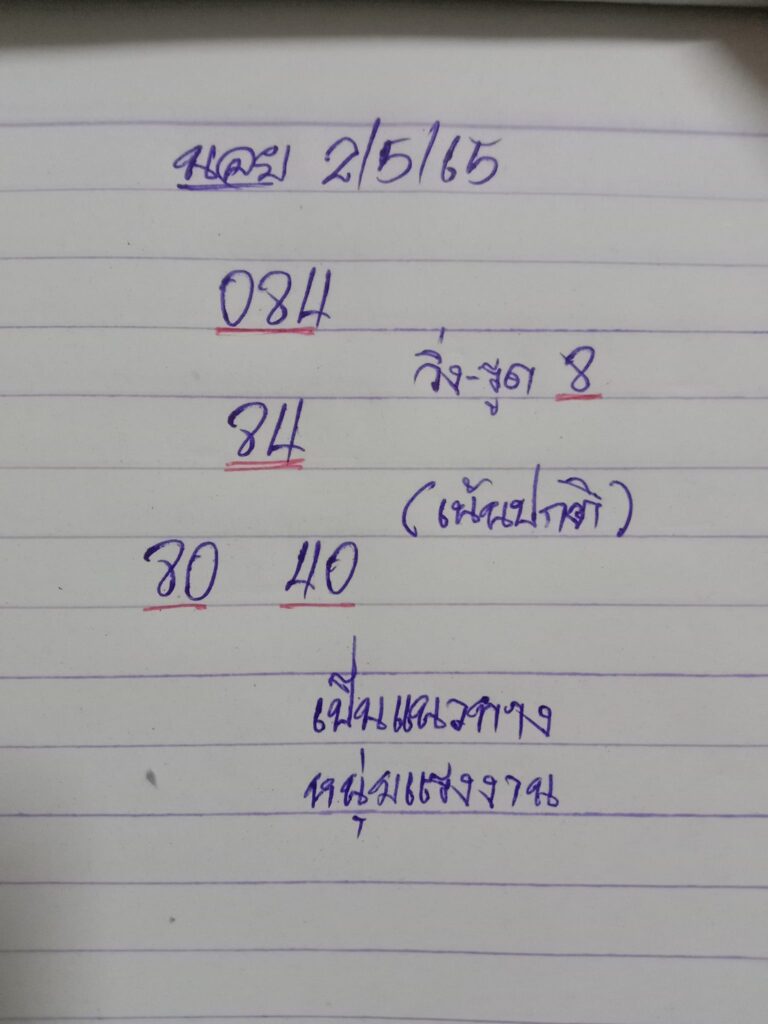 แนวทางหวยฮานอย 2/5/65 ชุดที่ 4