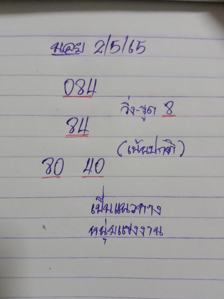 แนวทางหวยฮานอย 2/5/65 ชุดที่ 4