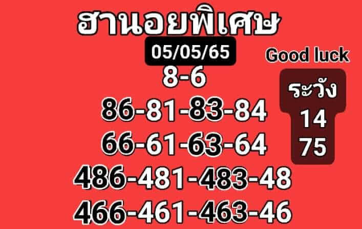 แนวทางหวยฮานอย 5/5/65 ชุดที่ 3