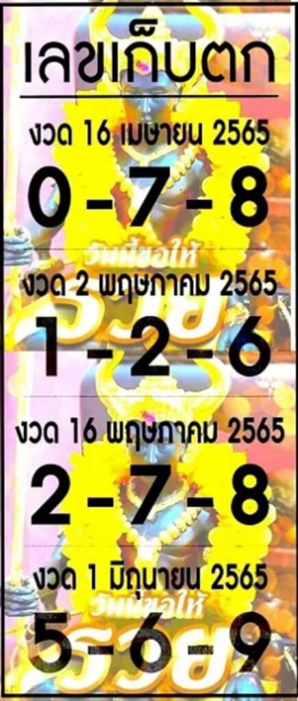 เลขเก็บตก 16/5/65