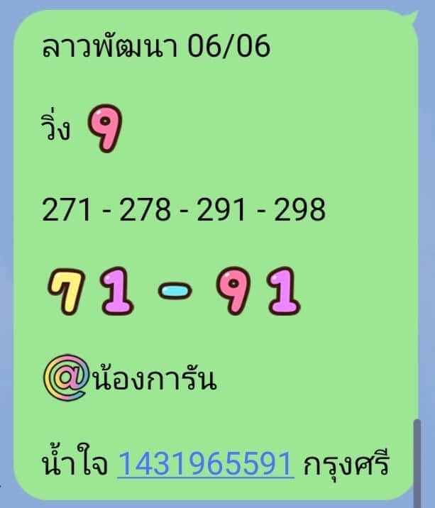 แนวทางหวยลาว 6/6/65 ชุดที่ 8