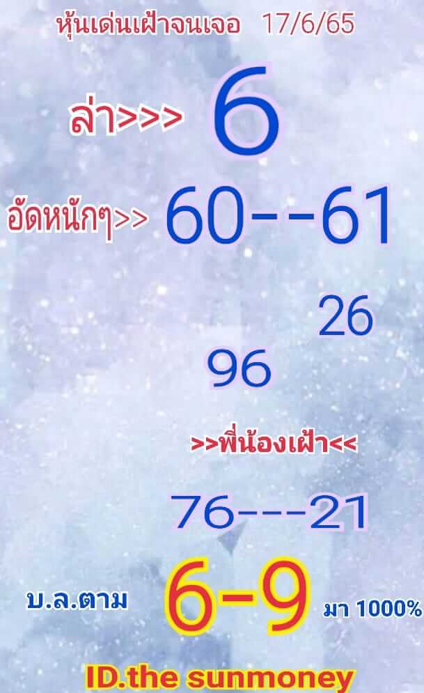 หวยหุ้นวันนี้ 17/6/65 ชุดที่ 1