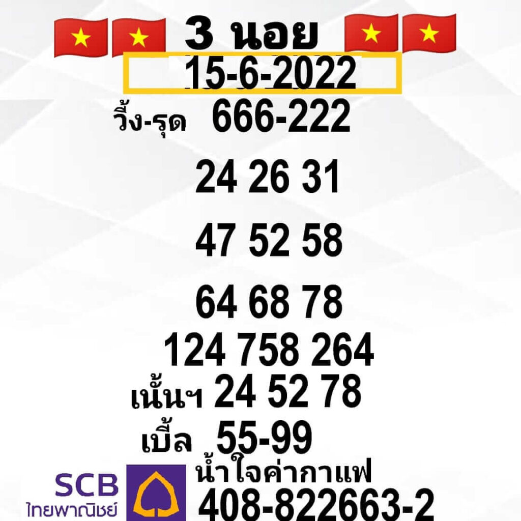 แนวทางหวยฮานอย 15/6/65 ชุดที่ 8