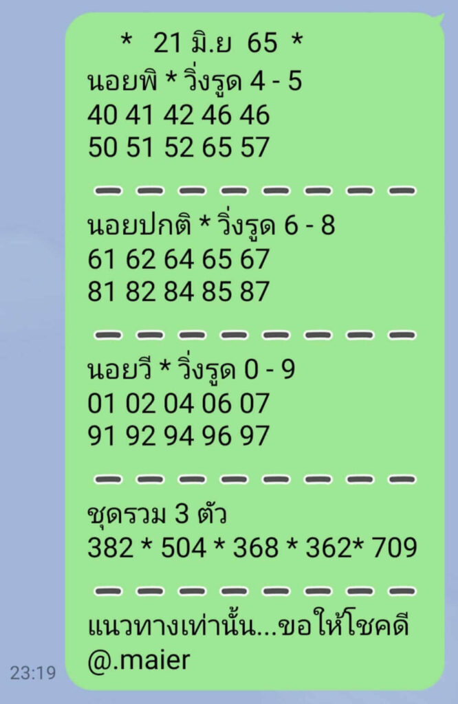 แนวทางหวยฮานอย 21/6/65 ชุดที่ 6