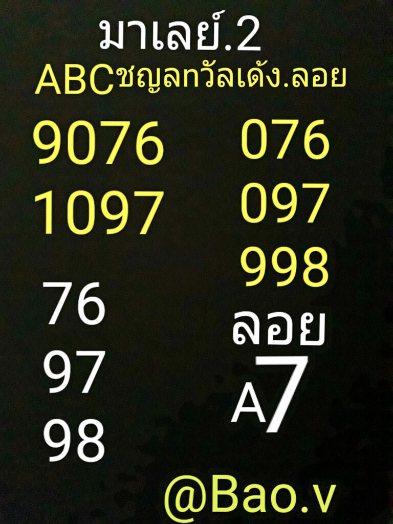 หวยมาเลย์วันนี้ 2/7/65 ชุดที่ 1