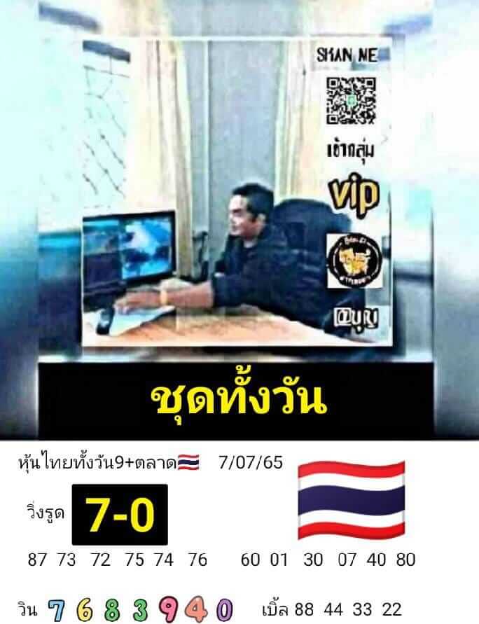 หวยหุ้นวันนี้ 7/7/65 ชุดที่ 1