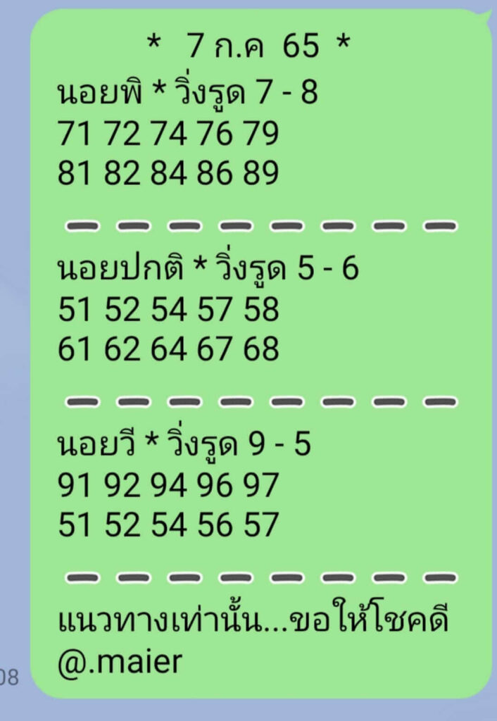 แนวทางหวยฮานอย 7/7/65 ชุดที่ 6