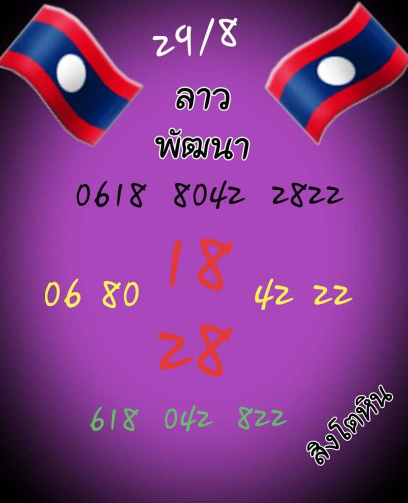 แนวทางหวยลาว 29/8/65 ชุดที่ 7