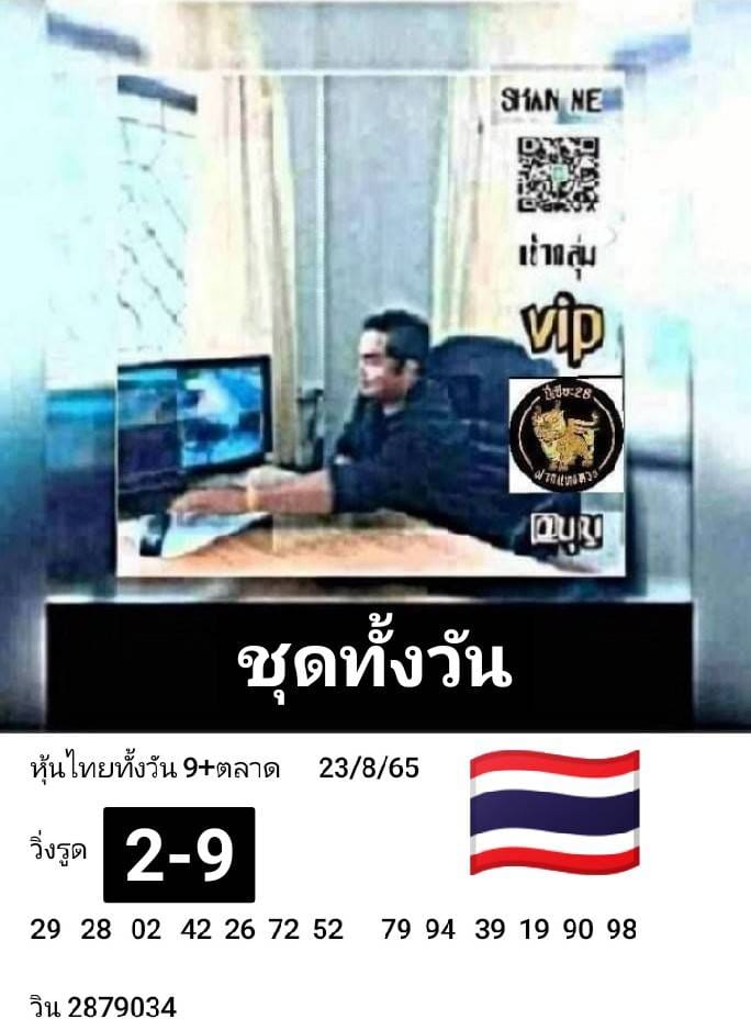 หวยหุ้นวันนี้ 23/8/65 ชุดที่ 1