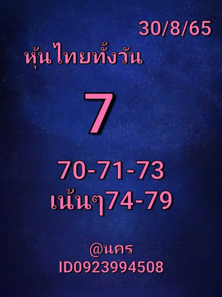 หวยหุ้นวันนี้ 30/8/65 ชุดที่ 8