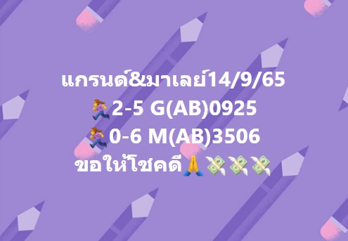 หวยมาเลย์วันนี้ 14/9/65 ชุดที่ 7