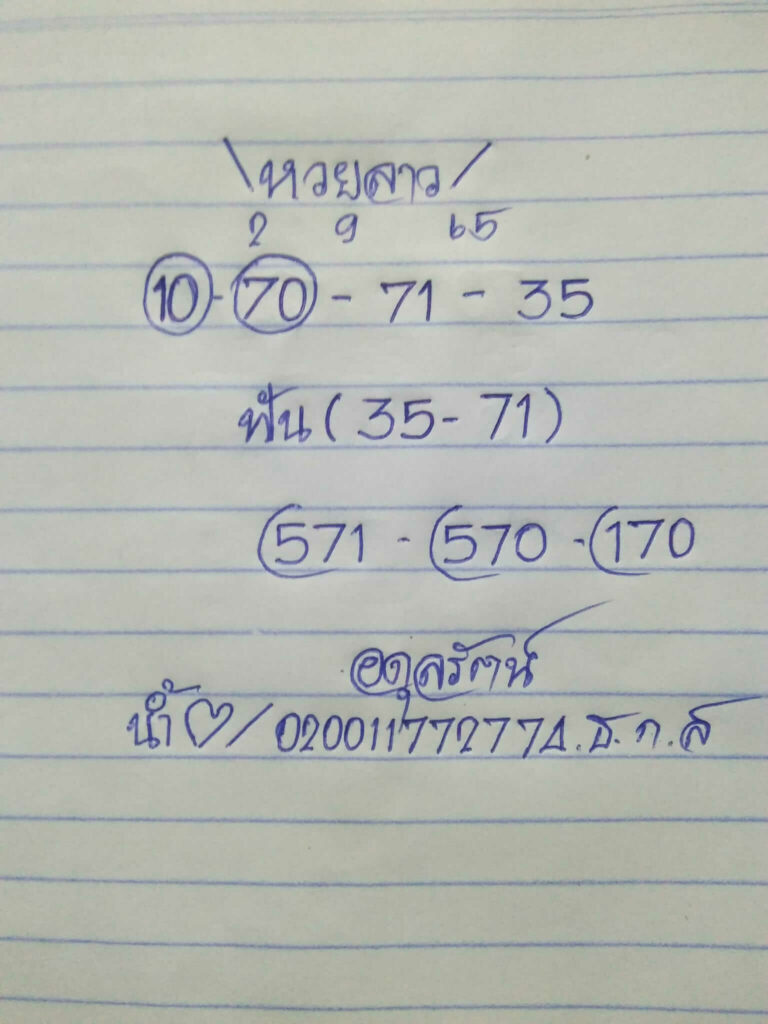 แนวทางหวยลาว 2/9/65 ชุดที่ 10